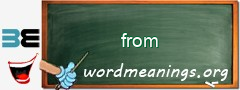 WordMeaning blackboard for from